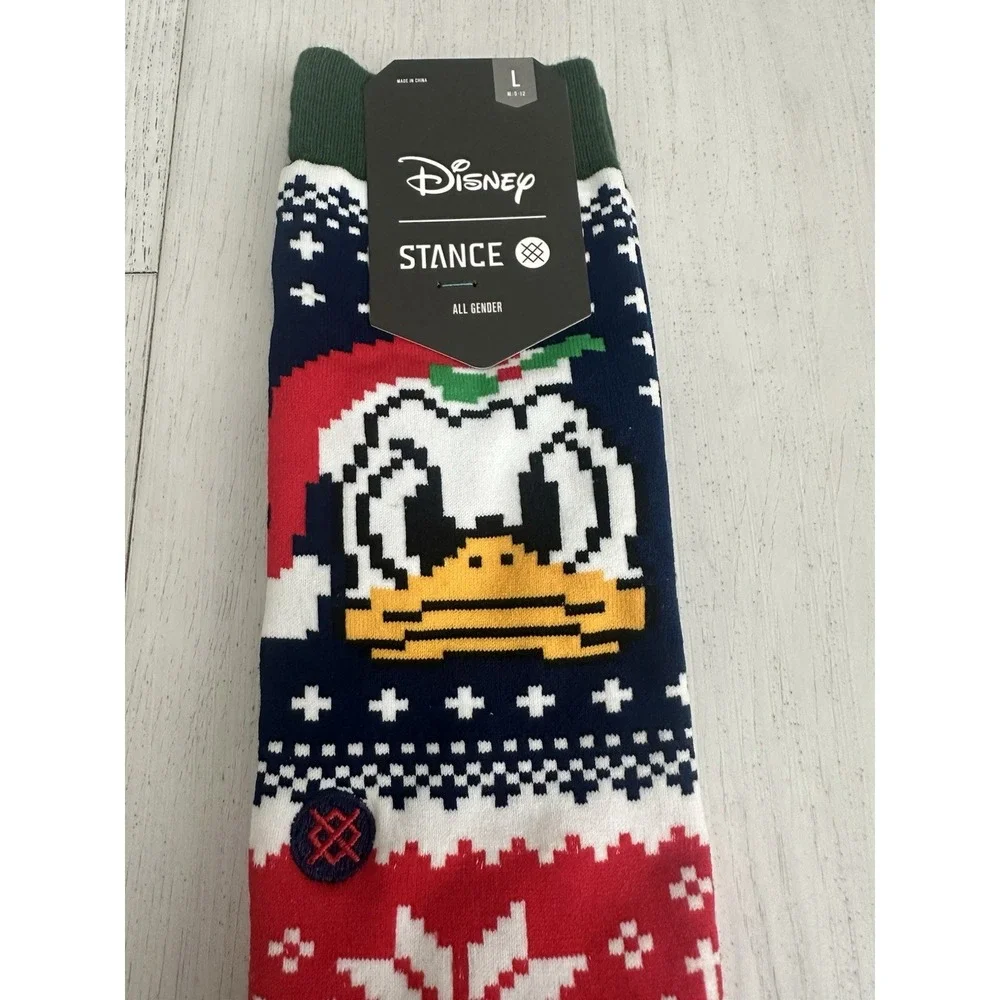 Disney Stance Christmas Crew Socks Donald Duck All Gender Sz‎ Large
